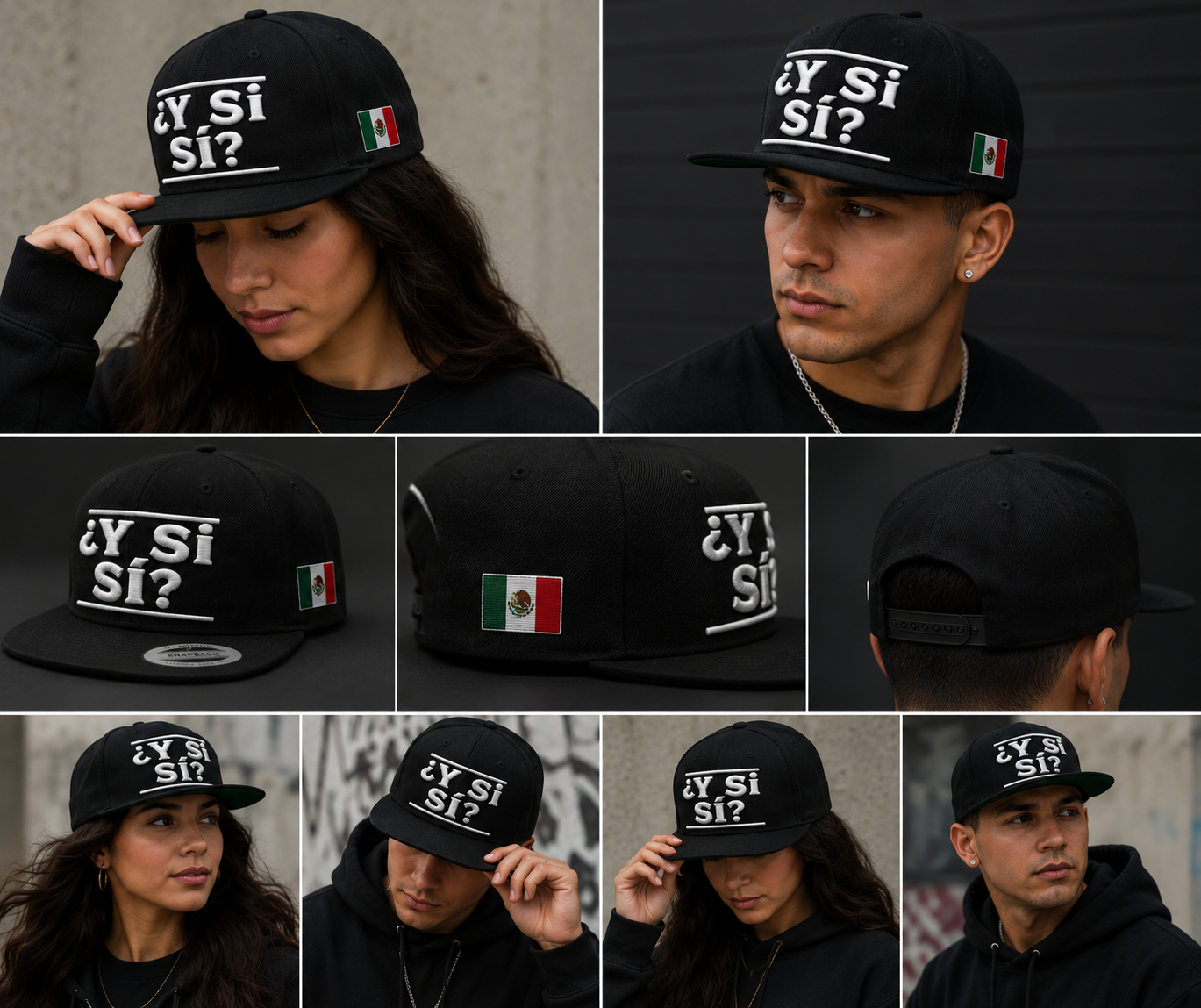 ¿Y SI SÍ? Black Snapback Hat - Lifestyle Shots
