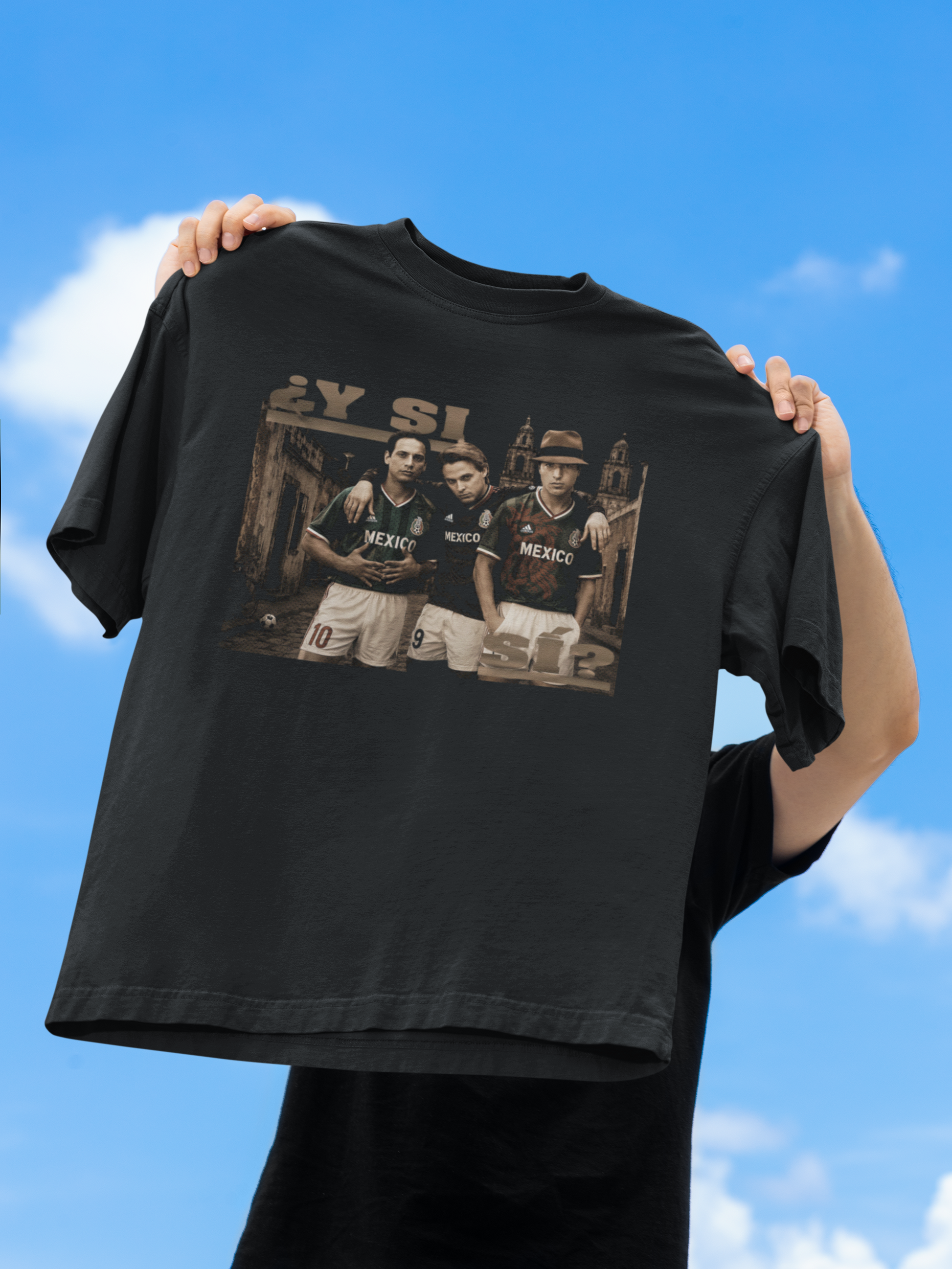 ¿Y SI SI? Mexico World Cup Tee - oversized fit flat lay mockup