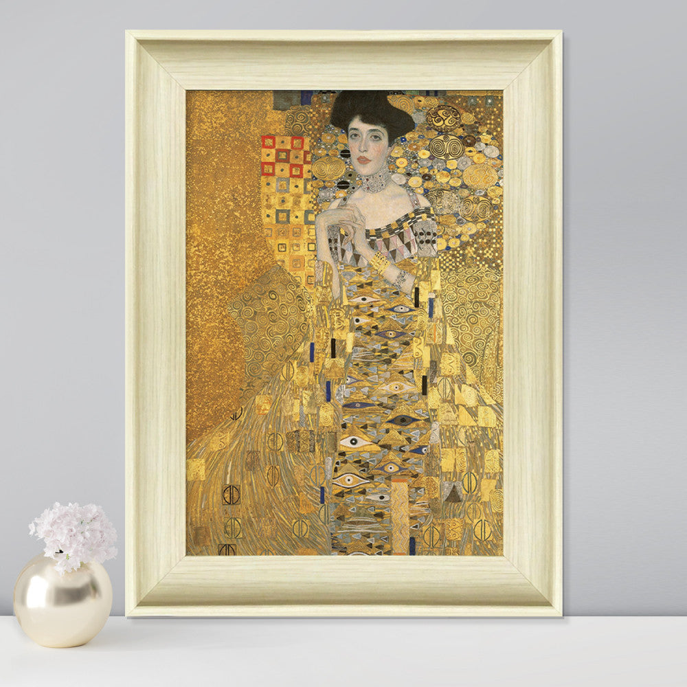 Framed print with natural wood frame