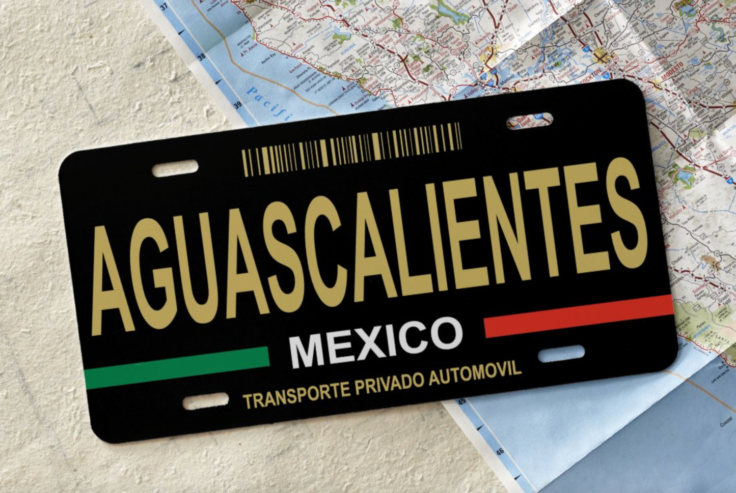 Mexico License Plate Black