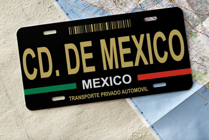 Mexico License Plate Black