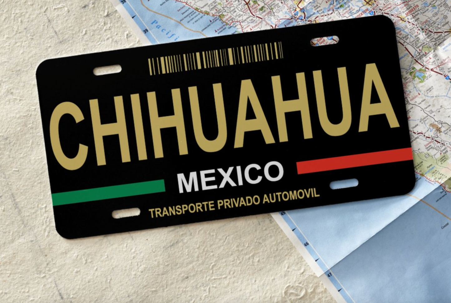 Mexico License Plate Black
