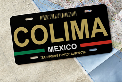 Mexico License Plate Black