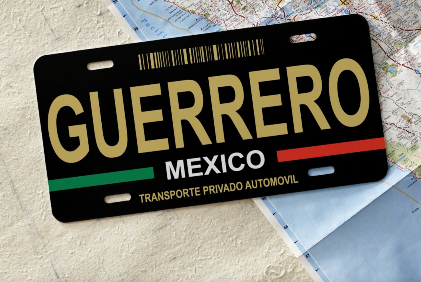 Mexico License Plate Black