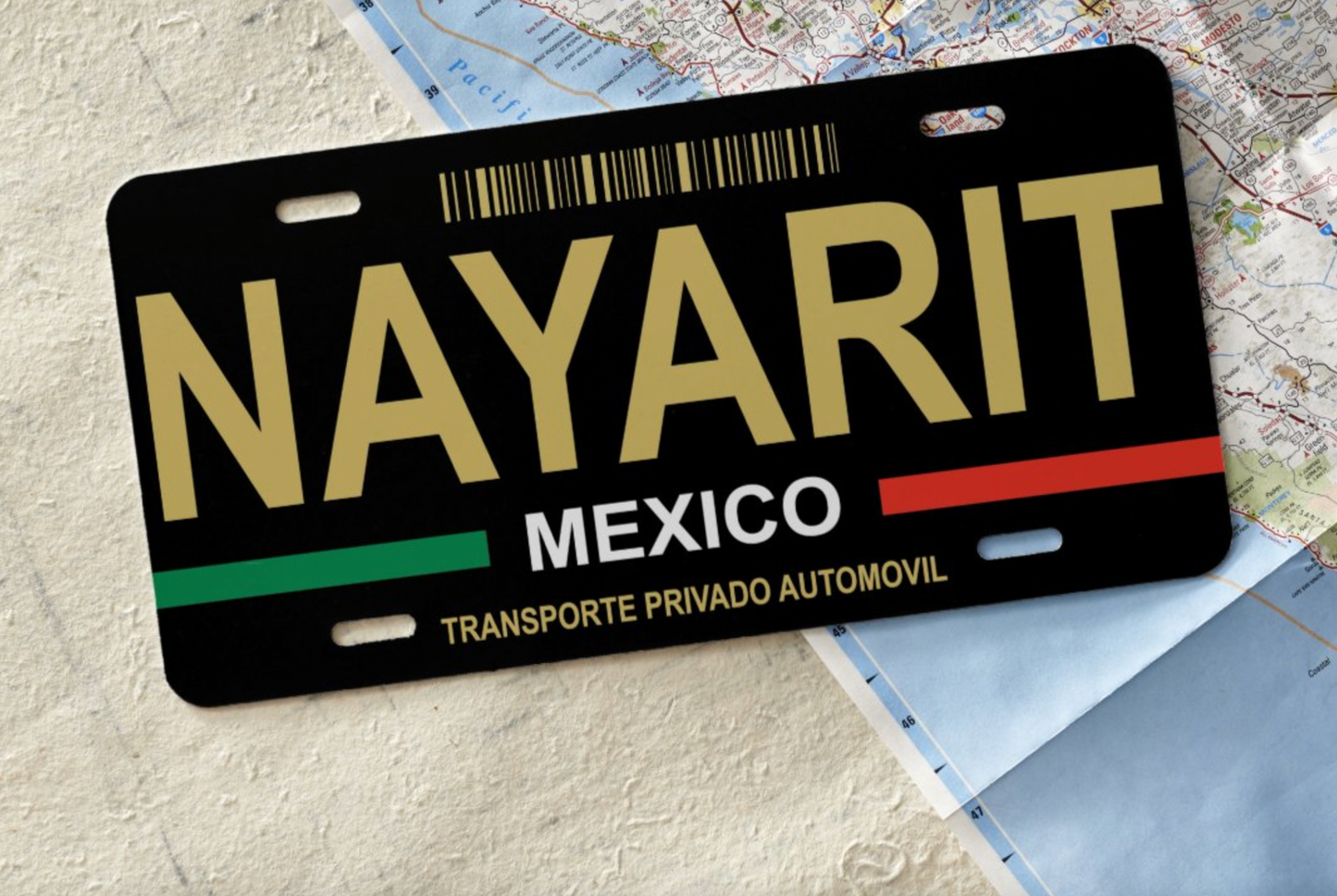Mexico License Plate Black