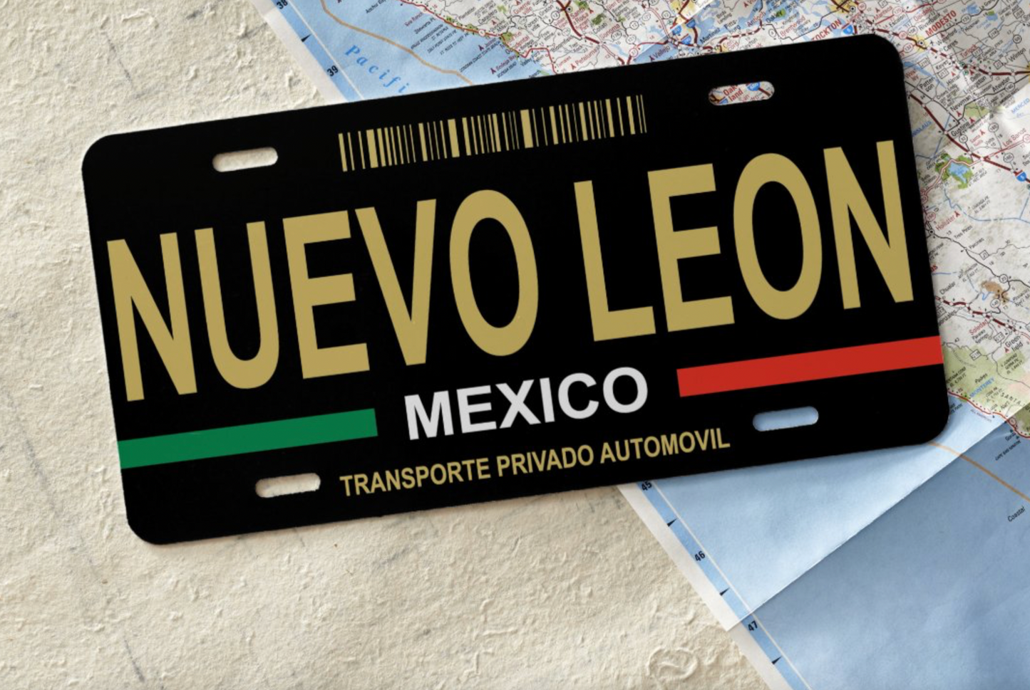 Mexico License Plate Black