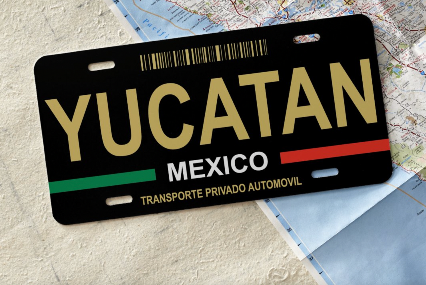 Mexico License Plate Black